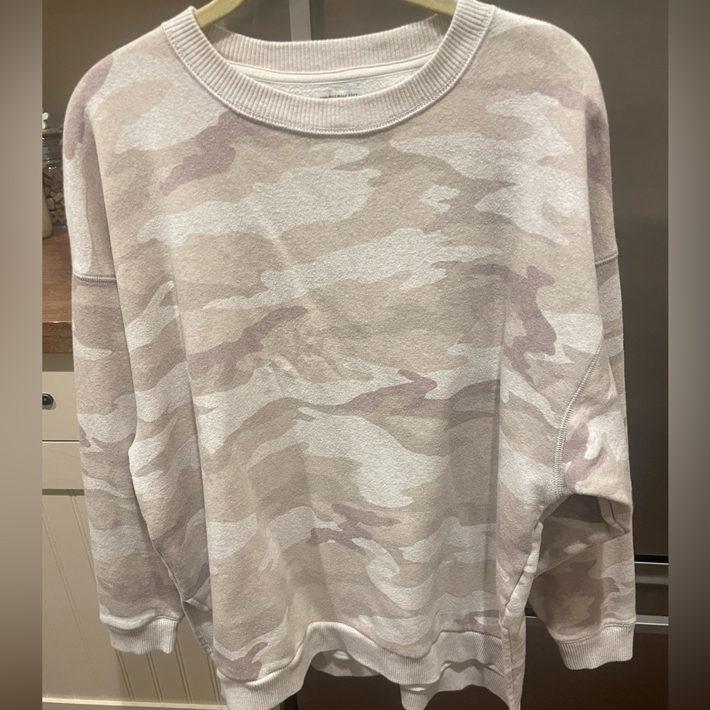 AE Neutral Camo Oversized Crewneck